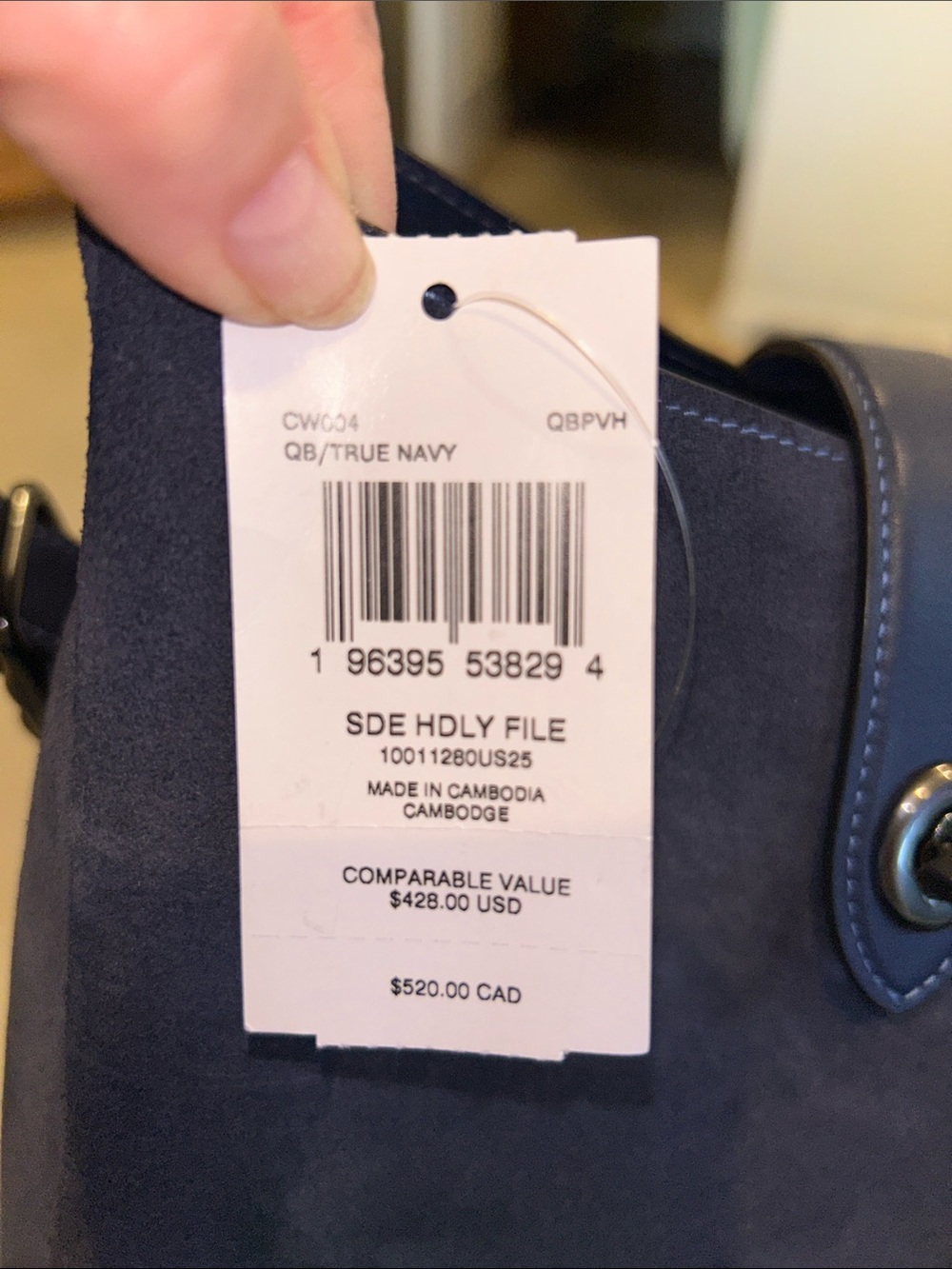 Coach Navy Suede Hadley - Picture 10 of 10